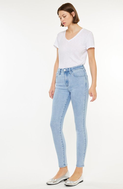 Kancan Bev High Rise Ankle Skinny Jeans In Light Wash