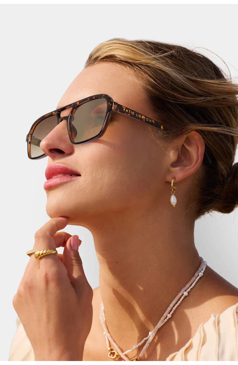 Katie Loxton Ibiza Sunglasses in Tortoiseshell, Alternate, color, Tortoiseshell