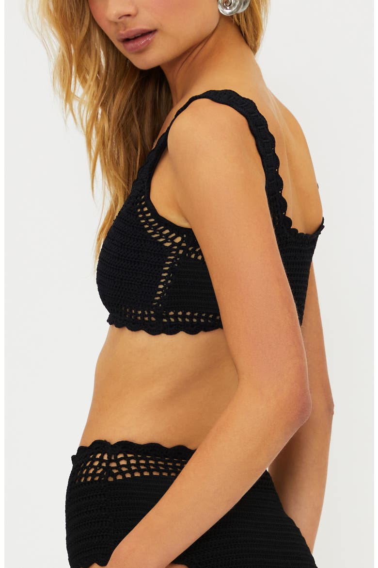 Andy Crochet Bikini Top, Alternate, color, BLACK