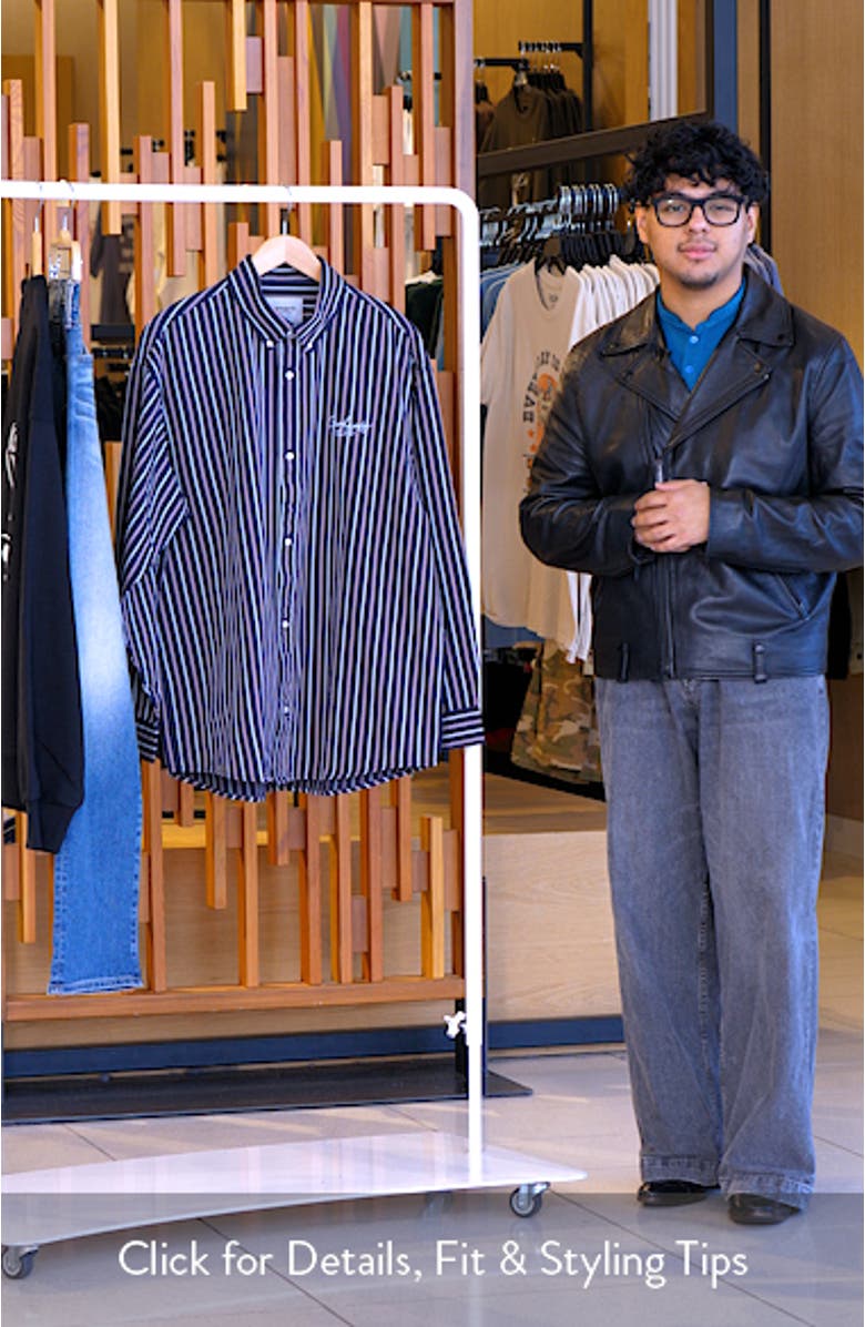 Palance Stripe Cotton Button-Down Shirt, sales video thumbnail