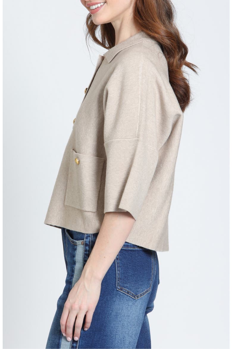 Pocket Polo Sweater, Alternate, color, HEATHER SAND