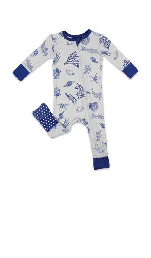 Everly Grey Convertible Romper Fitted Long Sleeve Pajama In Blue