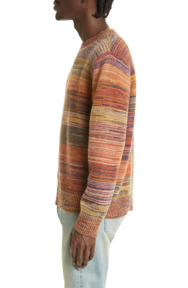 The Elder Statesman Cosmic Stripe Cashmere Sweater, Alternate, color, 