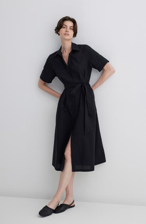 Mavi Jeans Cotton Midi Shirtdress In Black
