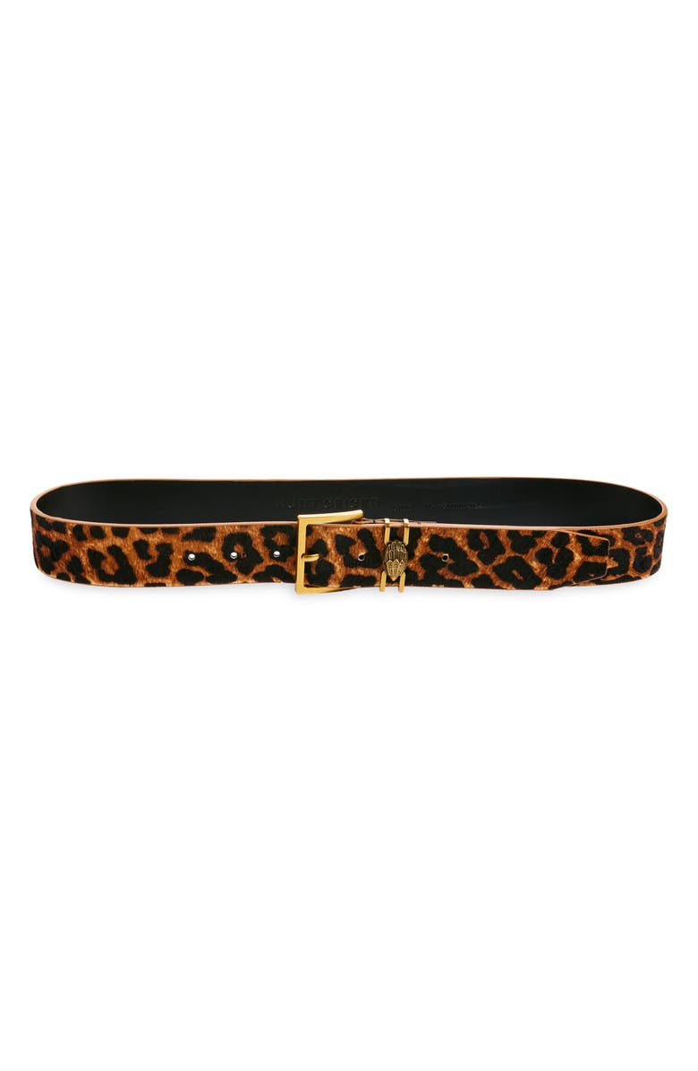 Kurt Geiger London Genuine Calf Hair Eagle Buckle Belt, Main, color, 