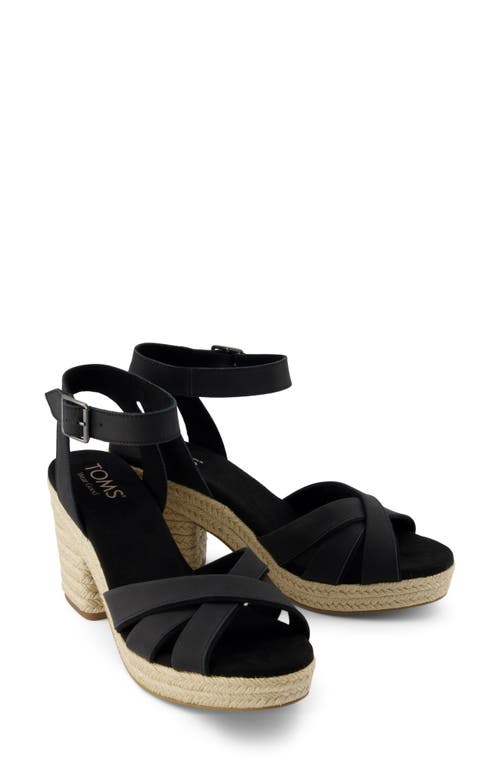 Shop Toms Majorca Ankle Strap Platform Sandal In Black