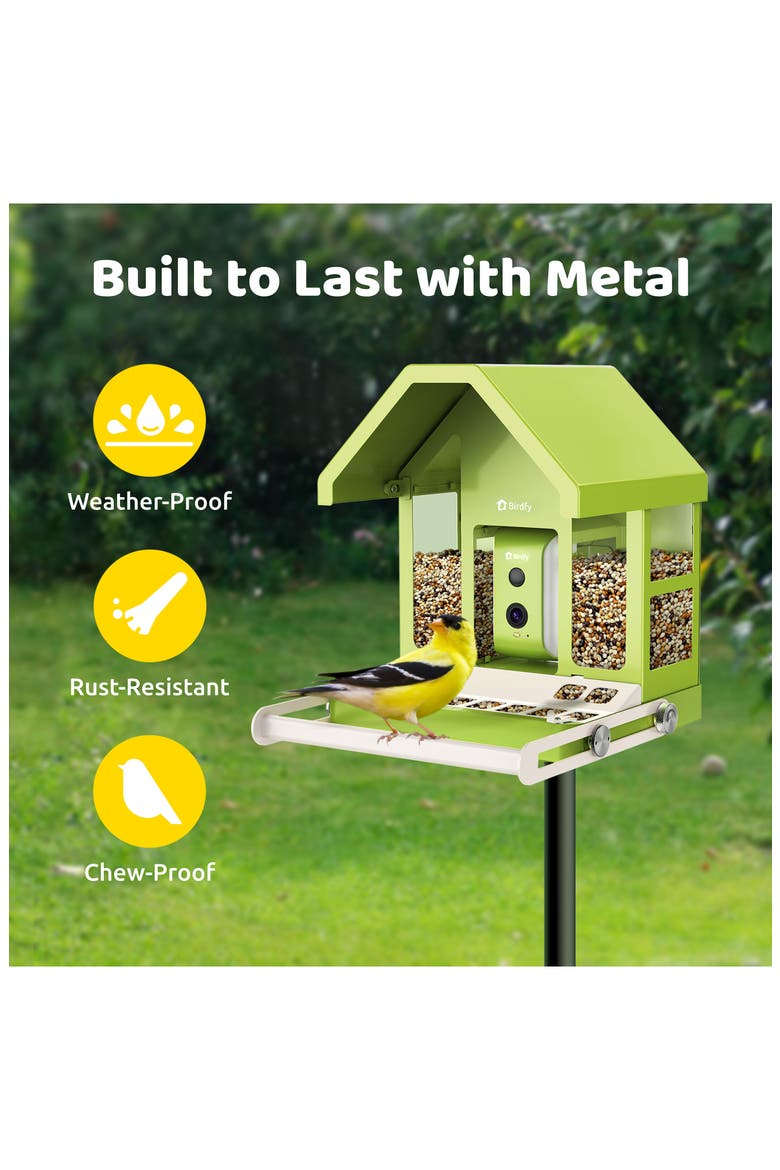 Smart Metal Bird Feeder with Camera, Alternate, color, GREEN