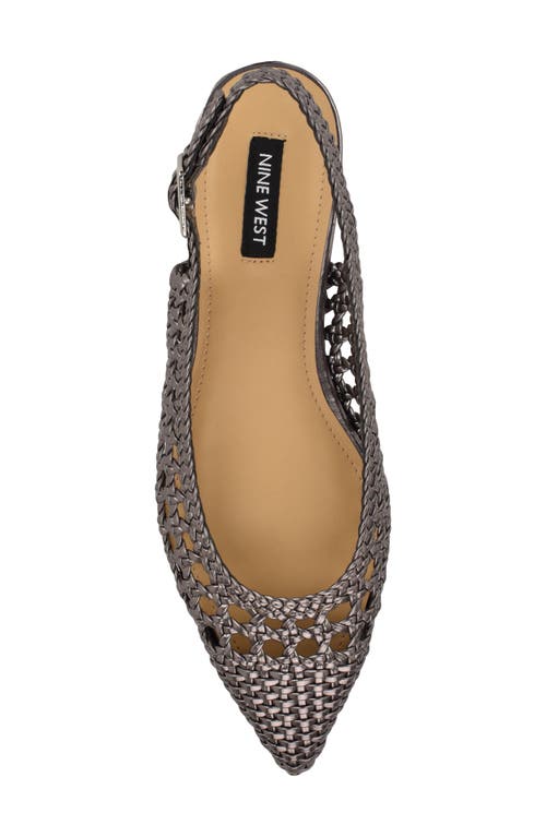 Shop Nine West Soel Slingback Pointed Toe Flat In Pewter 060