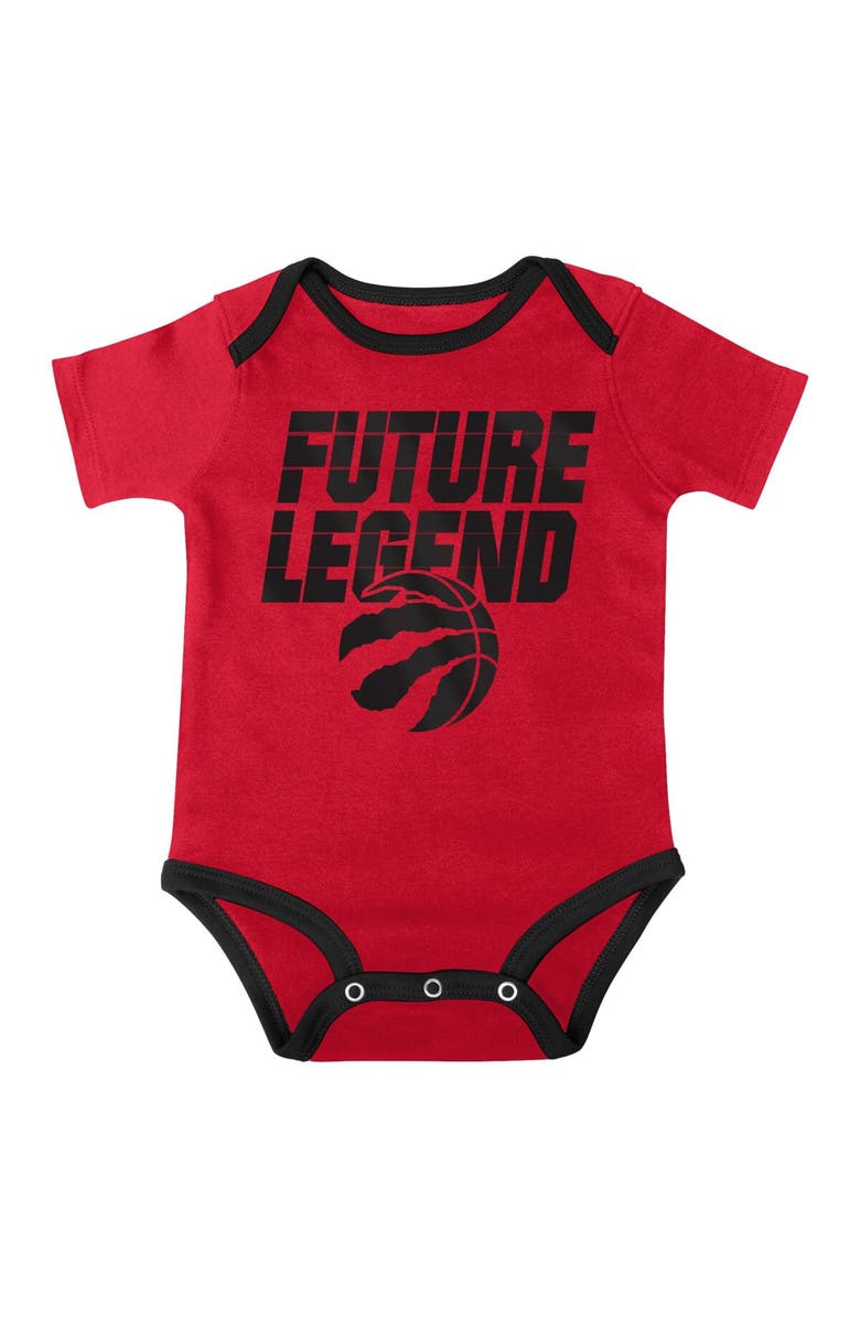 Outerstuff Infant Red/Black/Gray Toronto Raptors Bank Shot Bodysuit, Hoodie T-Shirt & Shorts Set, Alternate, color,
