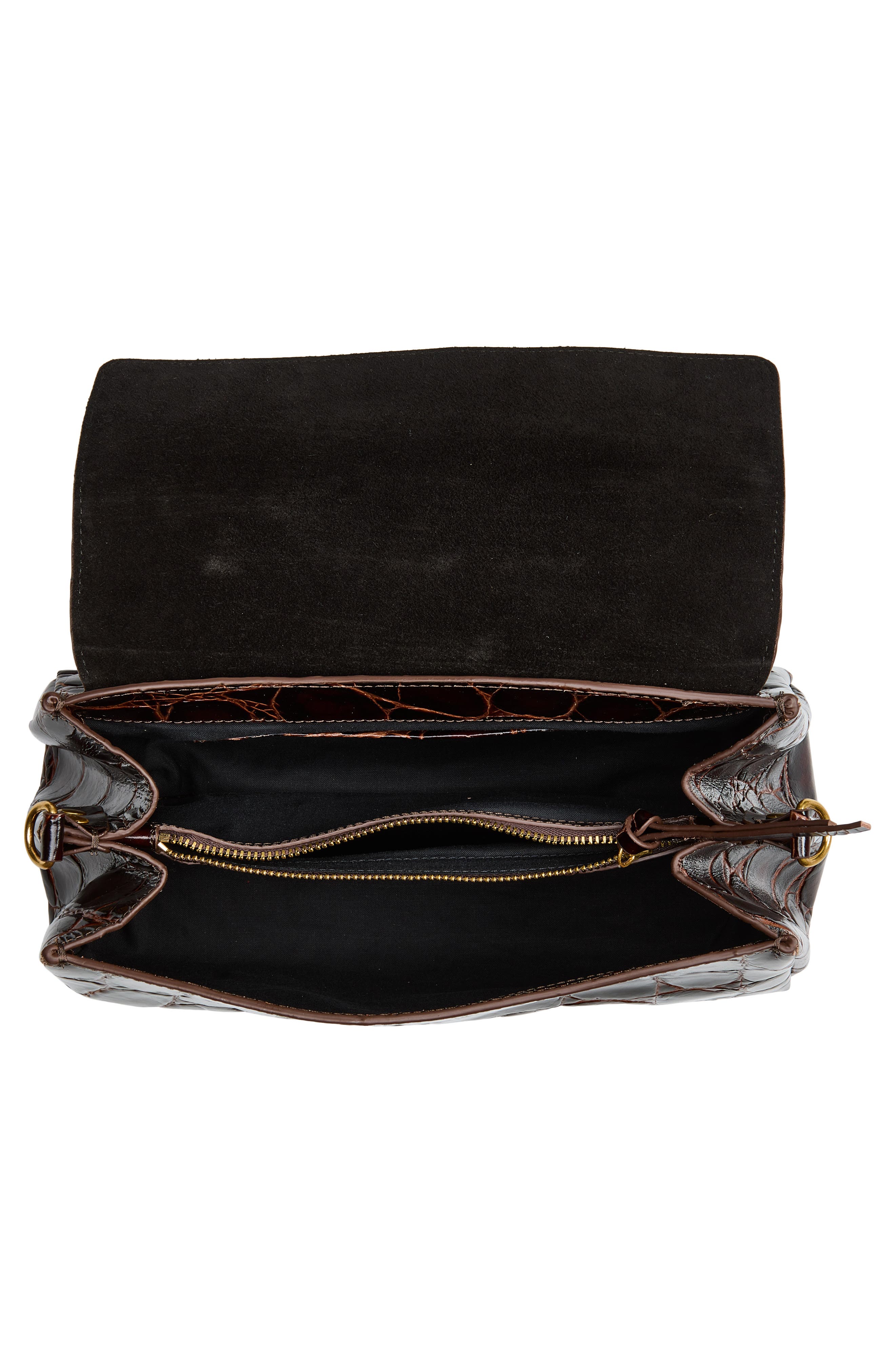 Dries Van Noten Croc Embossed Satchel, Alternate, color, 703 Brown