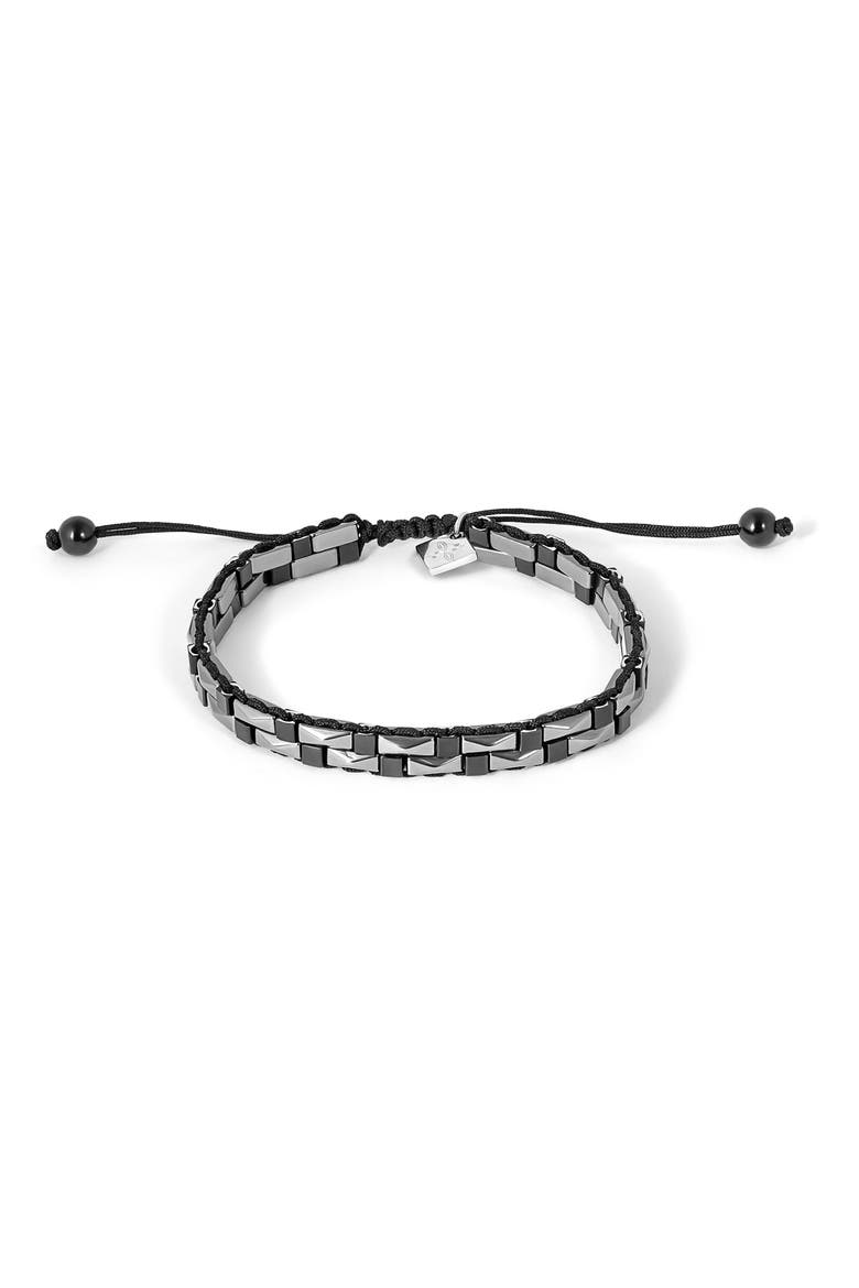 Hematite Friendship Bracelet, Main, color, BLACK