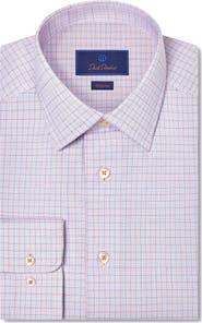 David Donahue Regular Fit Micro Dobby Check Shirt