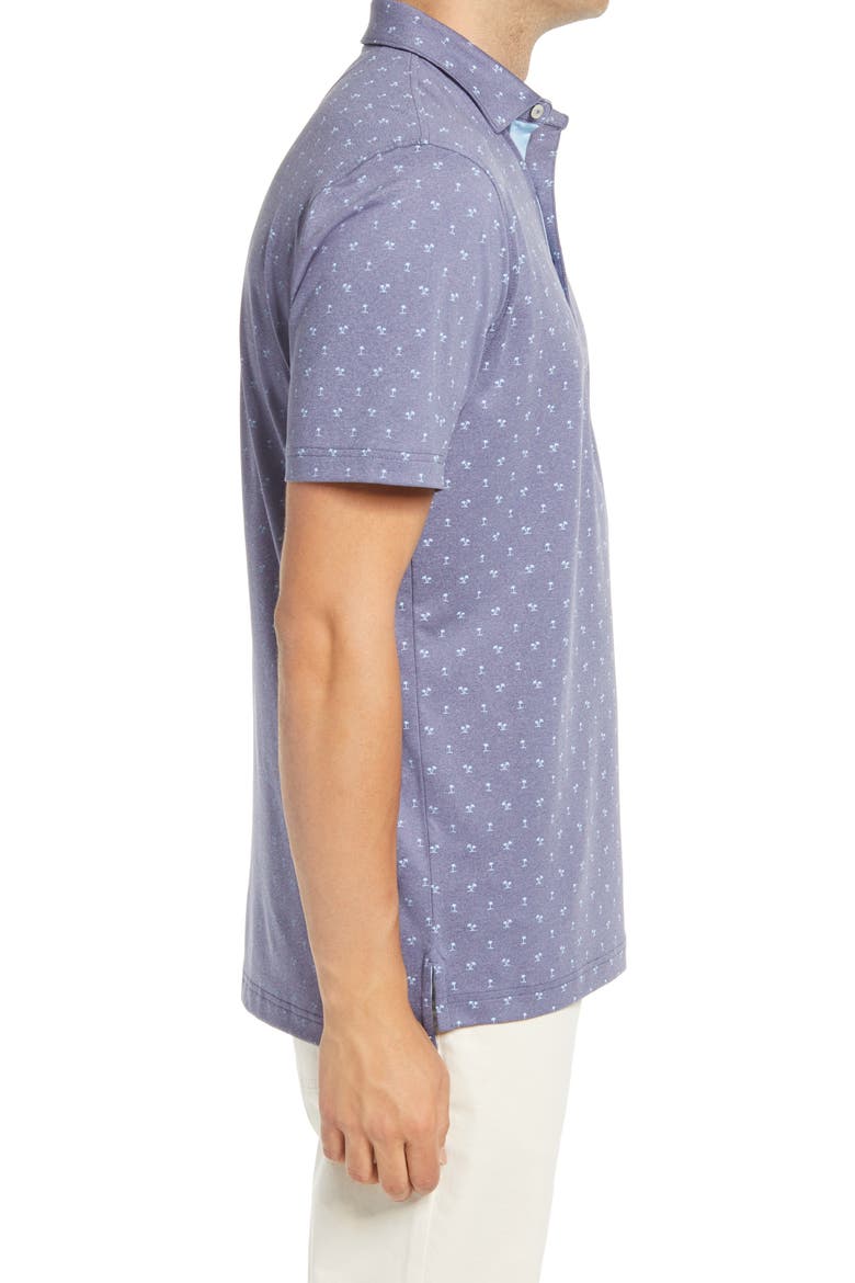 Taj Palm Tree Print Performance Polo, Alternate, color, TWILIGHT