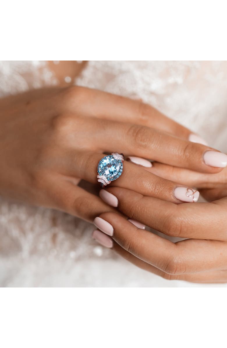 Julianna B. London, Sky Blue Topaz & Diamond Halo Ring, Alternate, color, Topaz