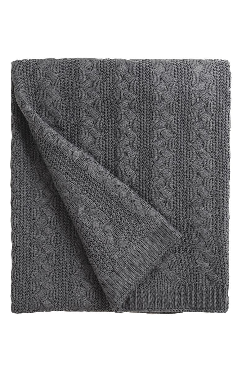 Allied Home Cable Knit Throw, Main, color, Grey