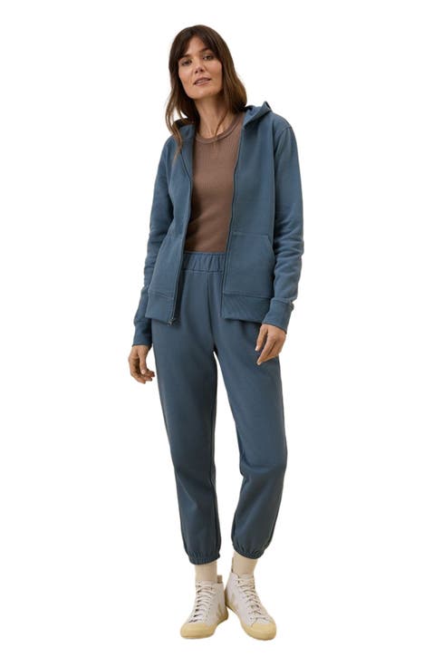 Organic Cotton Brushed Fleece Zip Hoodie