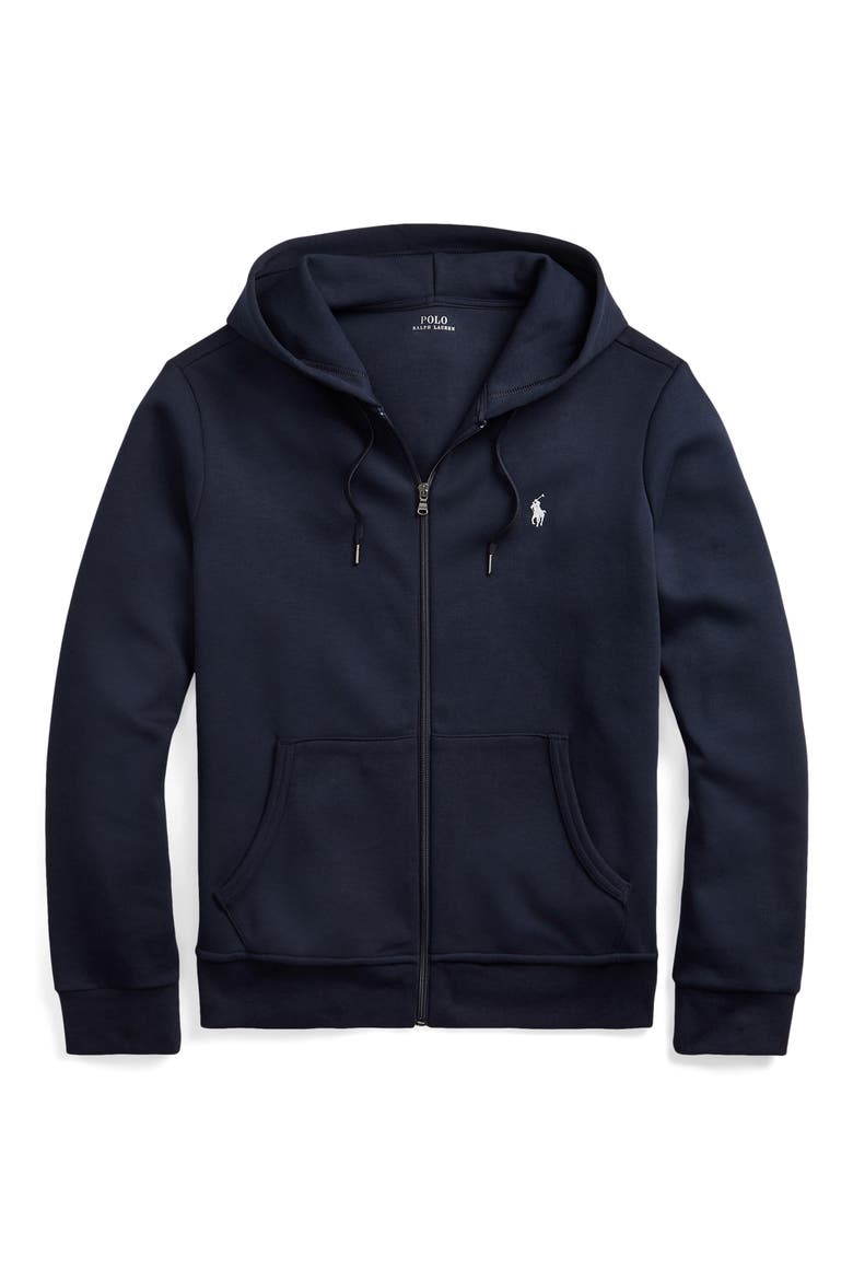 Double Knit Zip-Up Hoodie, Alternate, color, AVIATOR NAVY