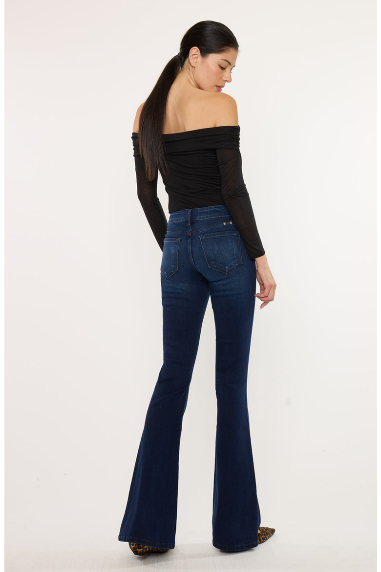 Trisha Mid Rise Classic Flare Jeans, Alternate, color, Dark Wash