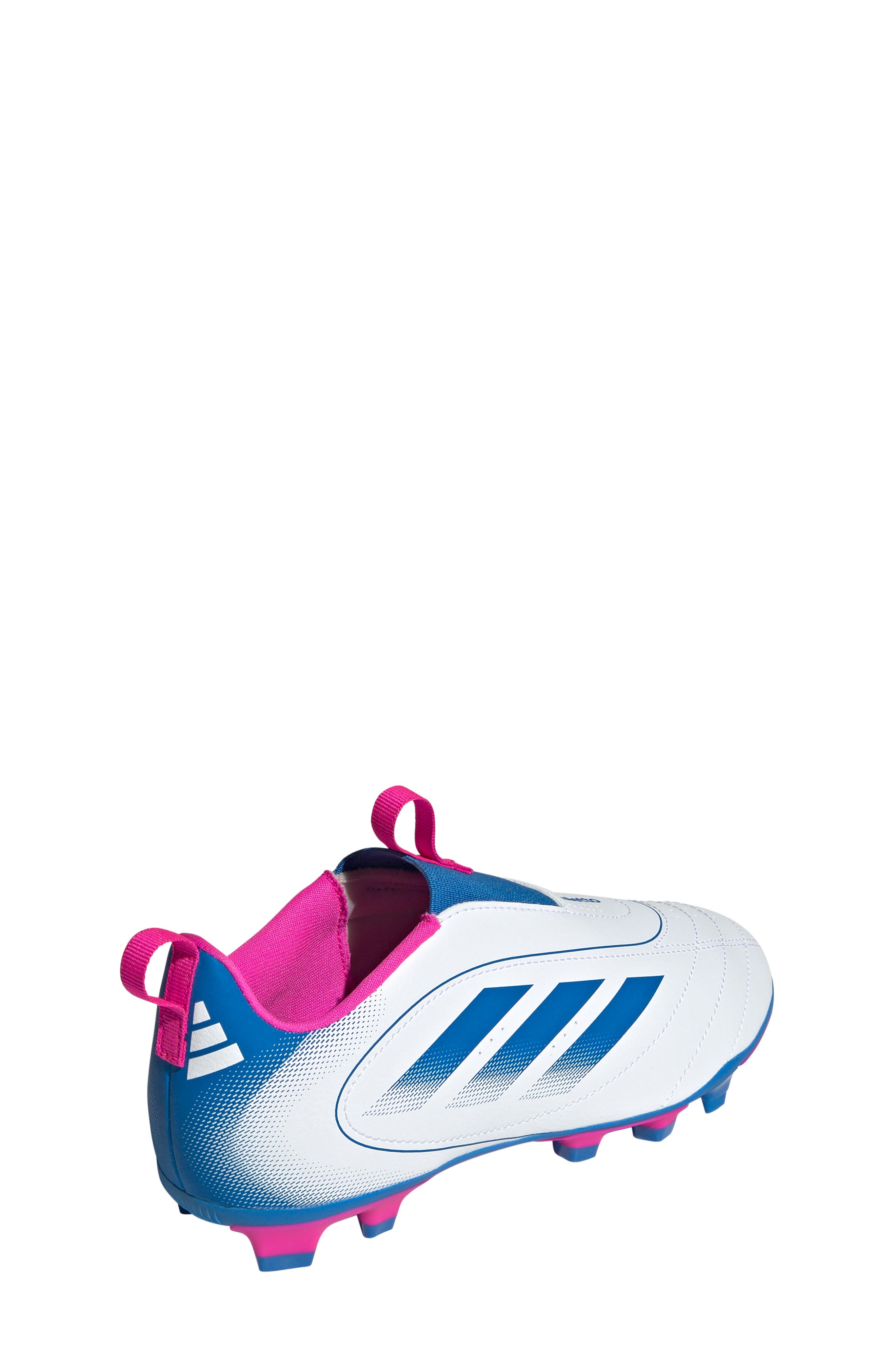 adidas Goletto IX Laceless Soccer Cleat, Alternate, color, White/ Bright Royal/ Pink