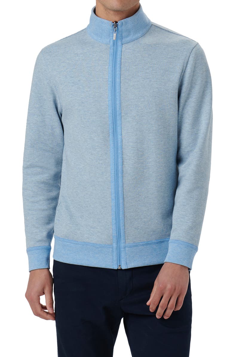 Bugatchi Reversible Knit Jacket, Alternate, color, Air Blue
