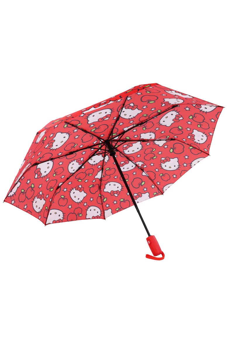 Apples Allover Print Umbrella, Alternate, color, RED