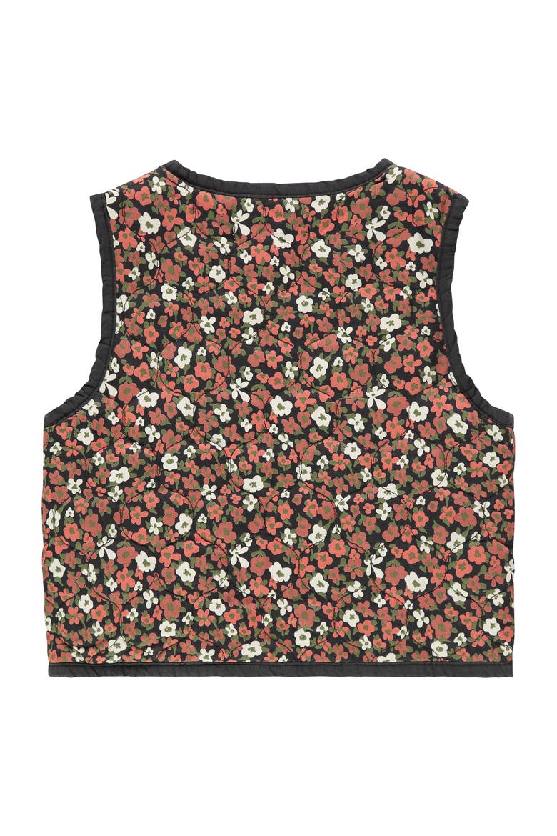 Reversible Floral Quilted Vest, Alternate, color, Multicolor
