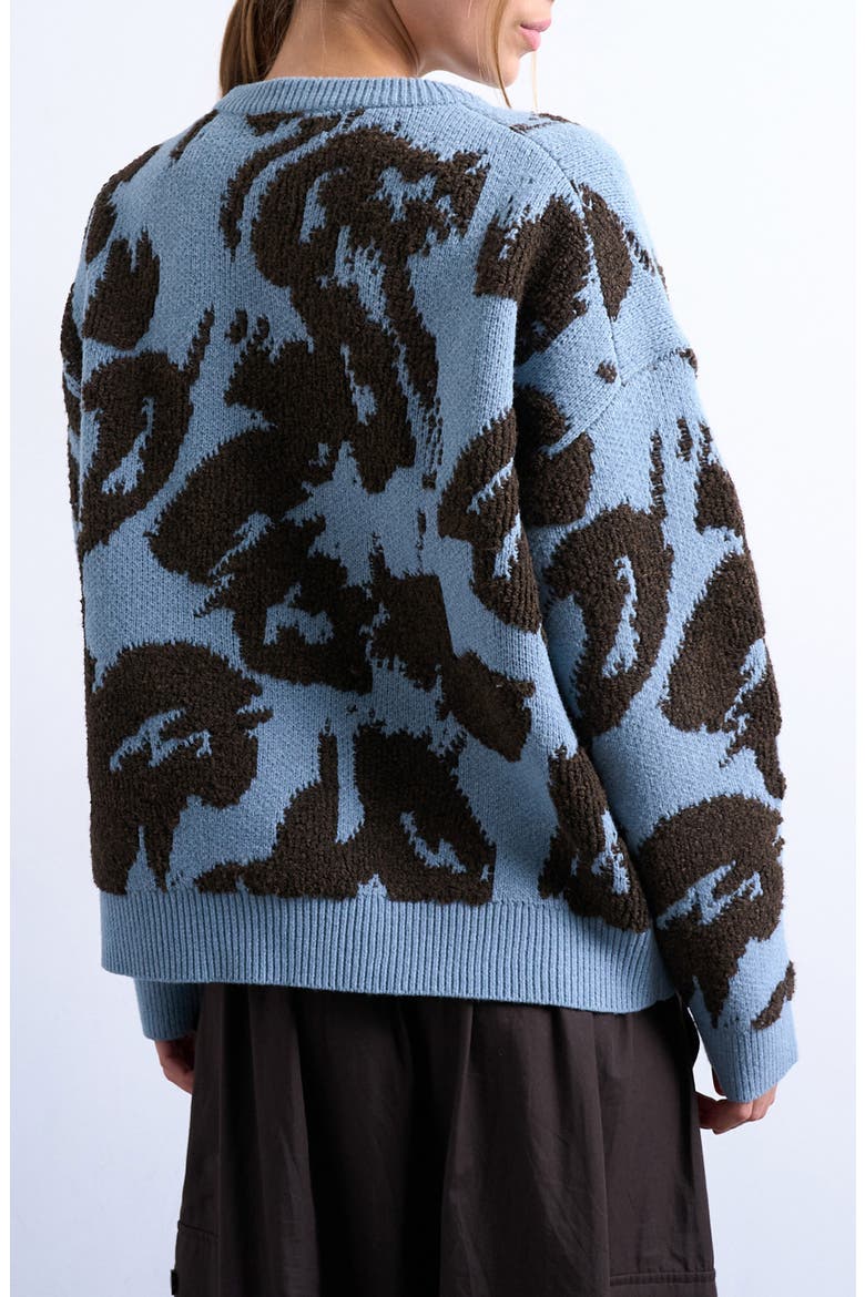 Loop Textured Pattern Sweater, Alternate, color, MEDIUM BLUE