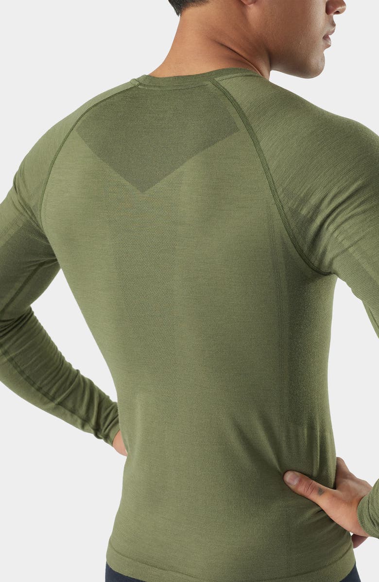 Smartwool Intraknit<sup>™</sup> All-Season Merino Base Layer Long Sleeve Crewneck T-Shirt, Alternate, color, Winter Moss