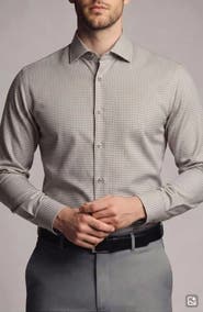 Tahari Micro Checked Dress Shirt
