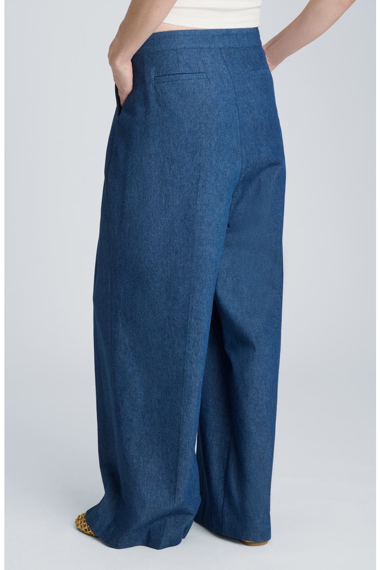 Triple Pleat Wide Leg Cotton Pants, Alternate, color, ARIES WASH