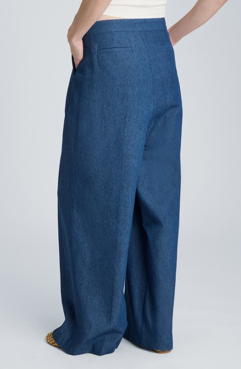 Kenneth Cole Triple Pleat Wide Leg Cotton Pants, Alternate, color, Aries Wash