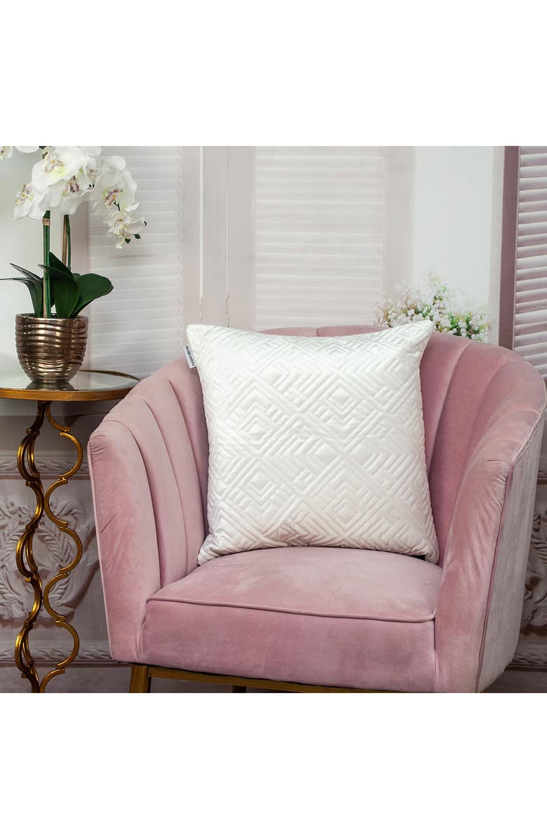 PARKLAND COLLECTION Tufted Velvet Throw Pillow, Alternate, color, White