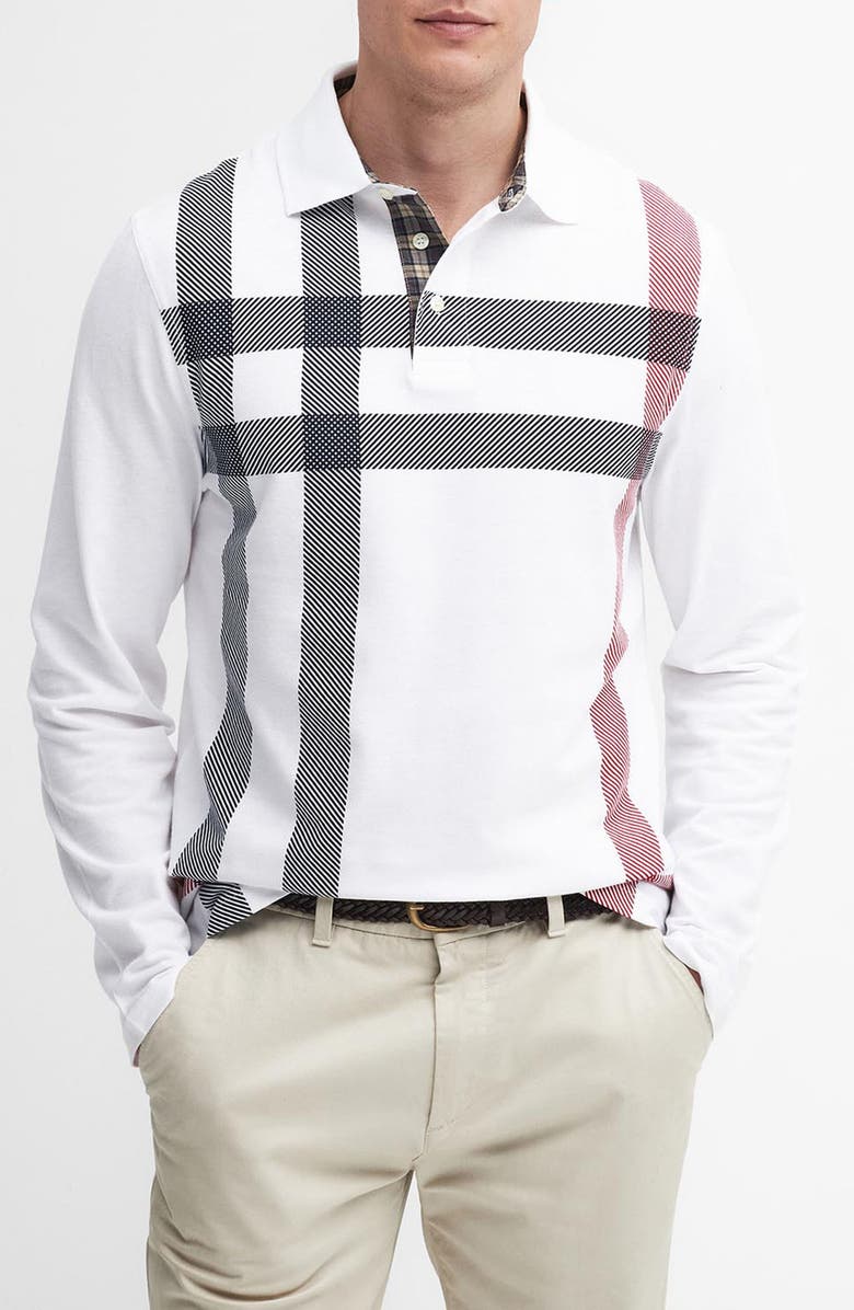Barbour Blaine Tartan Long Sleeve Polo, Main, color, 