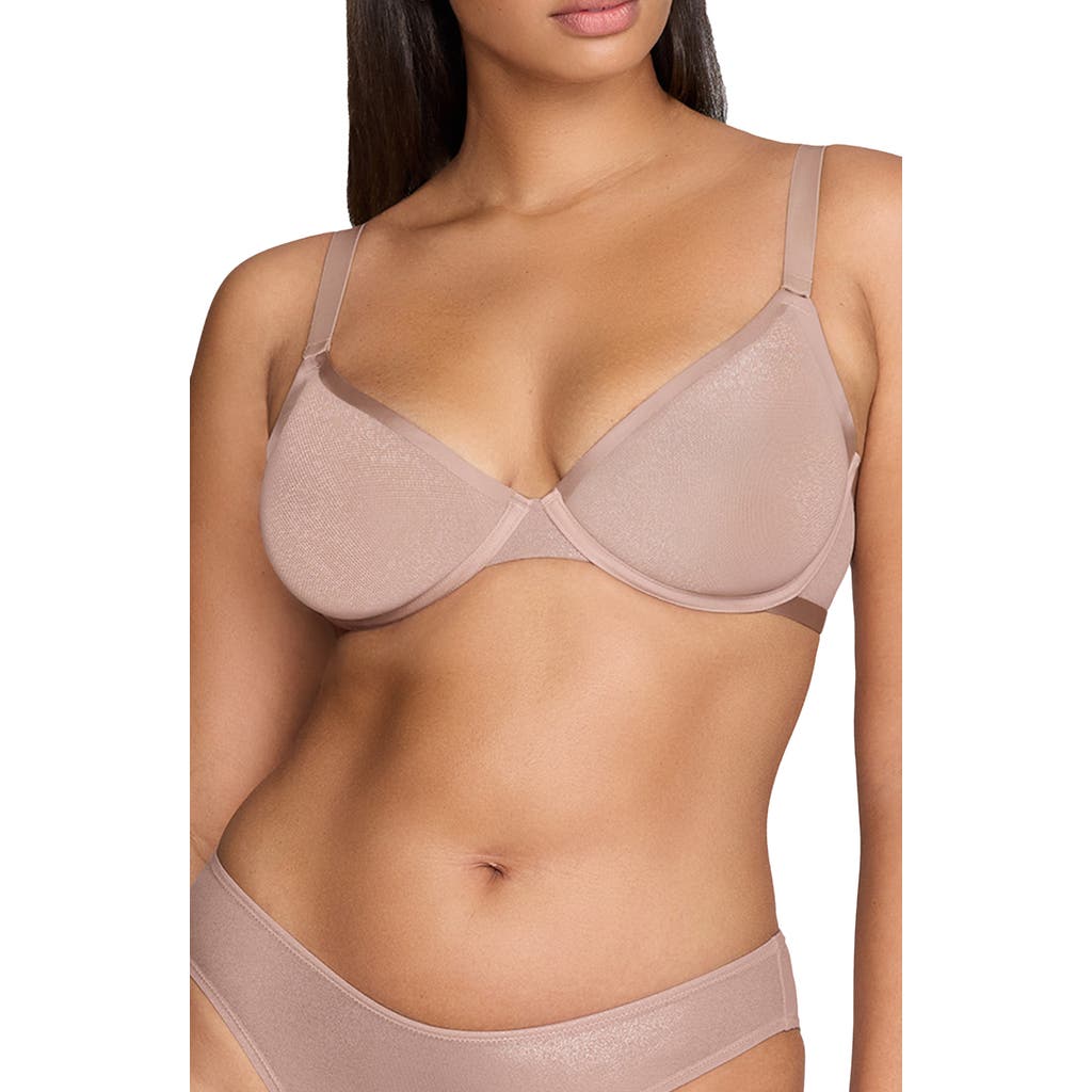CUUP CUUP THE PLUNGE UNDERWIRE SHEER MESH BRA