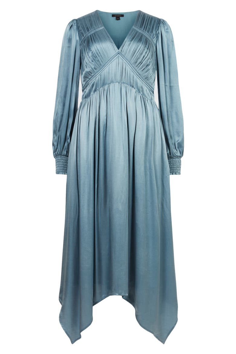 Estelle Long Sleeve Asymmetric Hem Dress, Alternate, color, BLUE SLATE