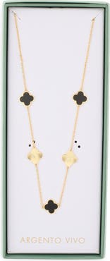 ARGENTO VIVO Clover Station Necklace