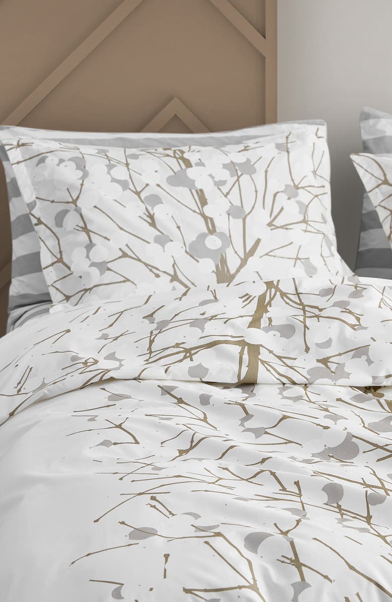 Marimekko Lumimarja Silver Duvet Cover & Sham Set, Alternate, color, 