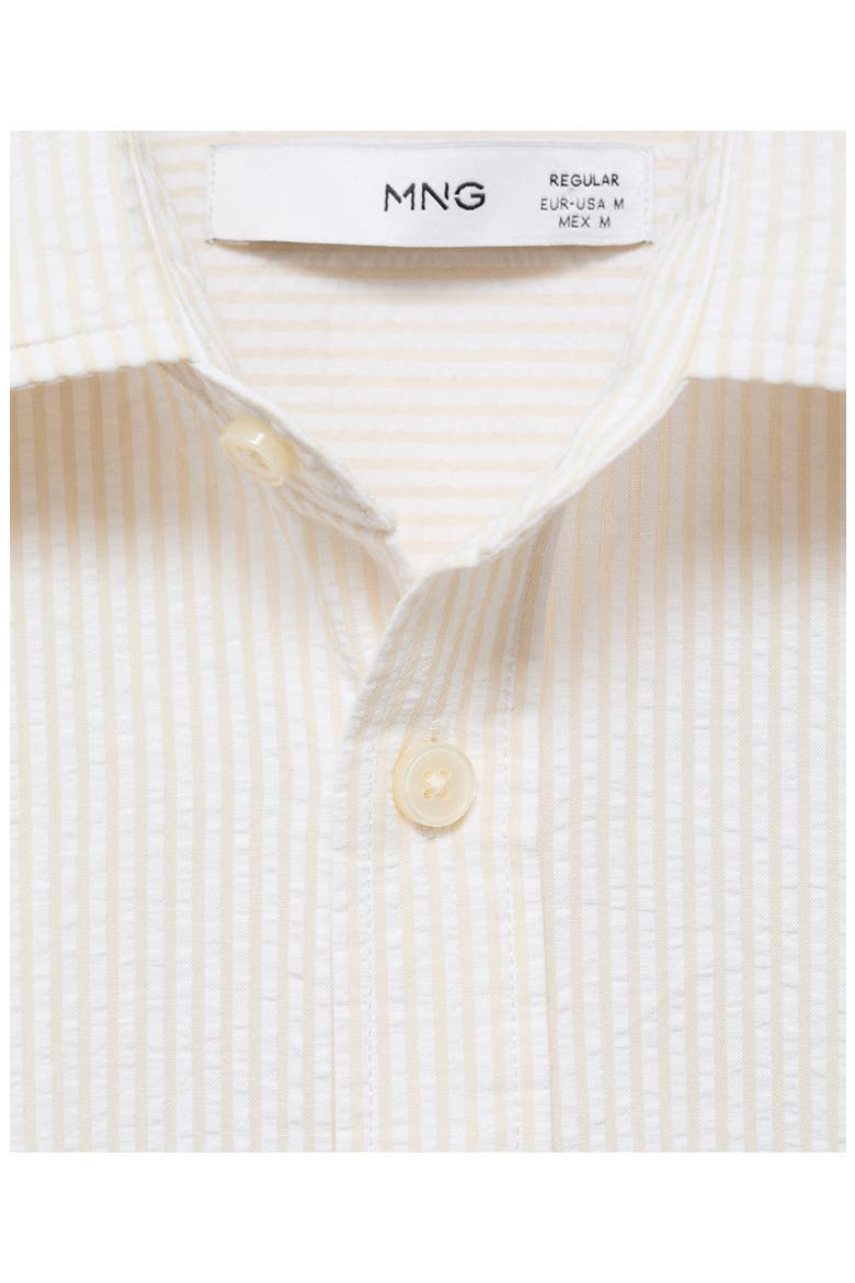 Regular Fit Stripe Seersucker Button-Up Shirt, Alternate, color, SAND