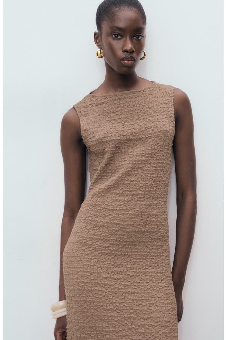 Texture Sleeveless Maxi Dress, Alternate, color, BEIGE