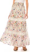 A COLLECTIVE STORY Floral Print Crochet Trim Maxi Skirt