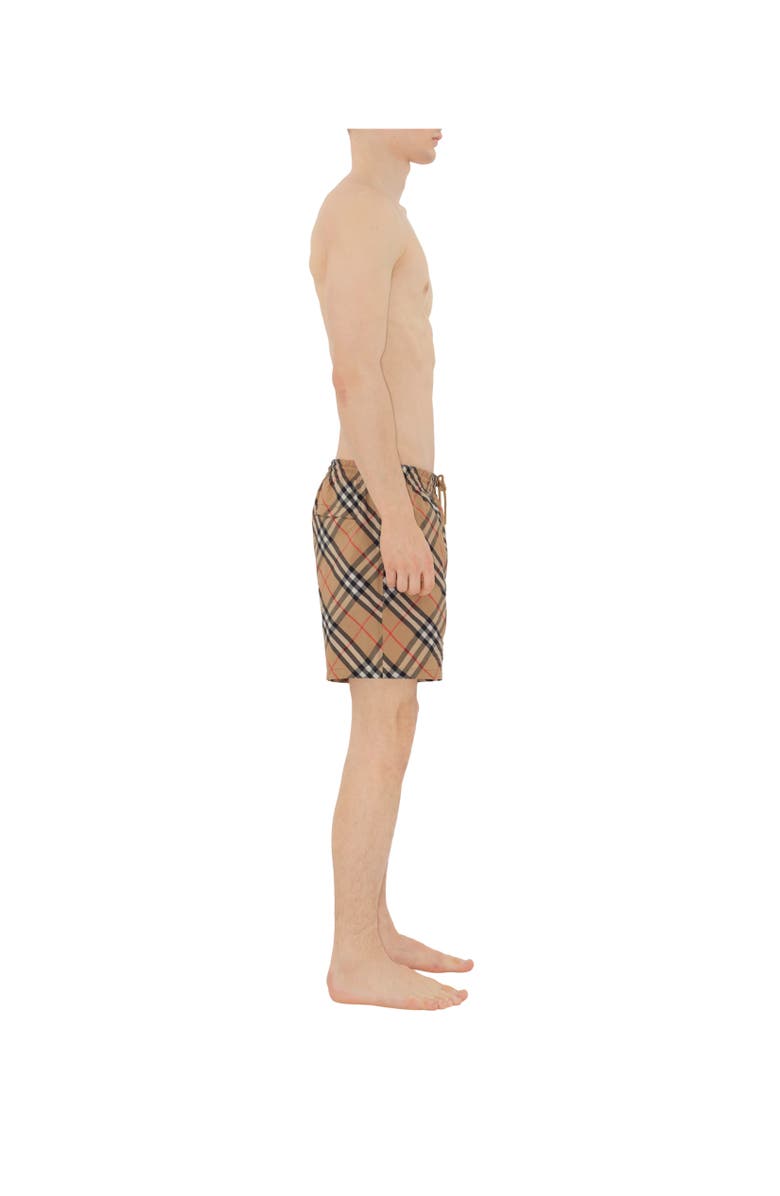 Burberry Check Swim Shorts, Alternate, color, Sand