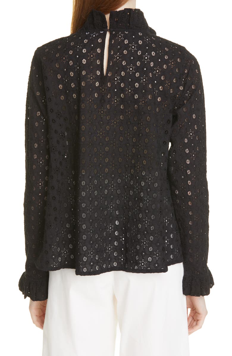 Merlette Boyce Eyelet Ruffle Blouse, Alternate, color,