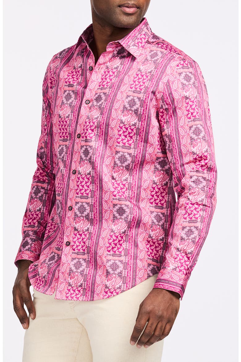 Kedron Cotton Button-Up Shirt, Alternate, color, PINK