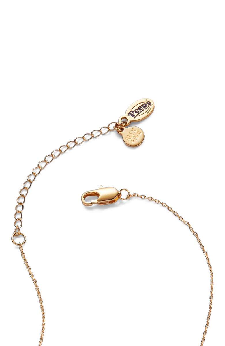 Alex and Ani Peeps<sup>®</sup> Pearlized Bunny Necklace, Alternate, color, Gold