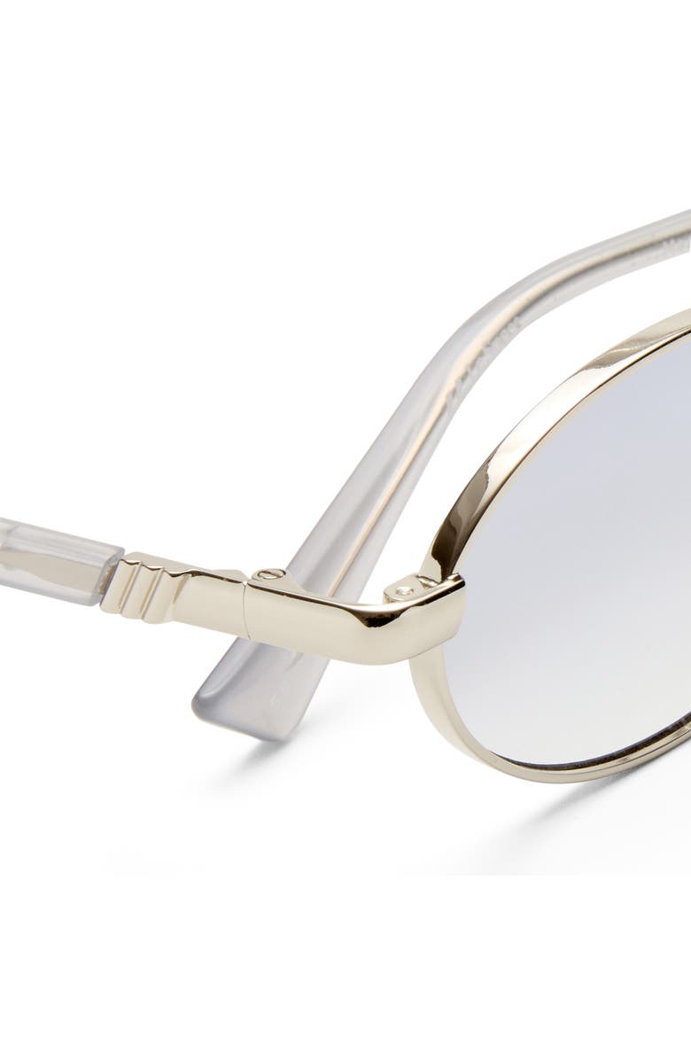 Le Specs 55mm Icicle Oval Sunglasses, Alternate, color, Silver / Smoke Mono