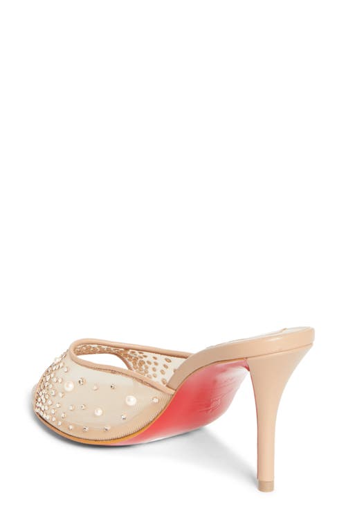 Christian Louboutin Miss Z Crystal Embellished Mesh Pointed Toe Sandal In Multi