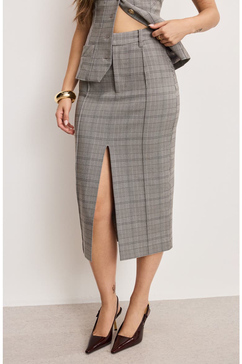 Plaid Midi Skirt, Alternate, color, GLEN PLAID001