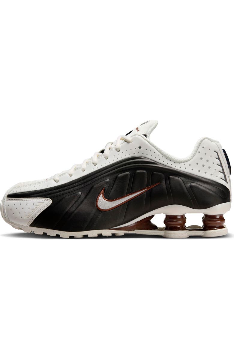 Jordan Shox R4 Sneaker, Alternate, color, Sail/ Sail/ Black/ Fauna Brown