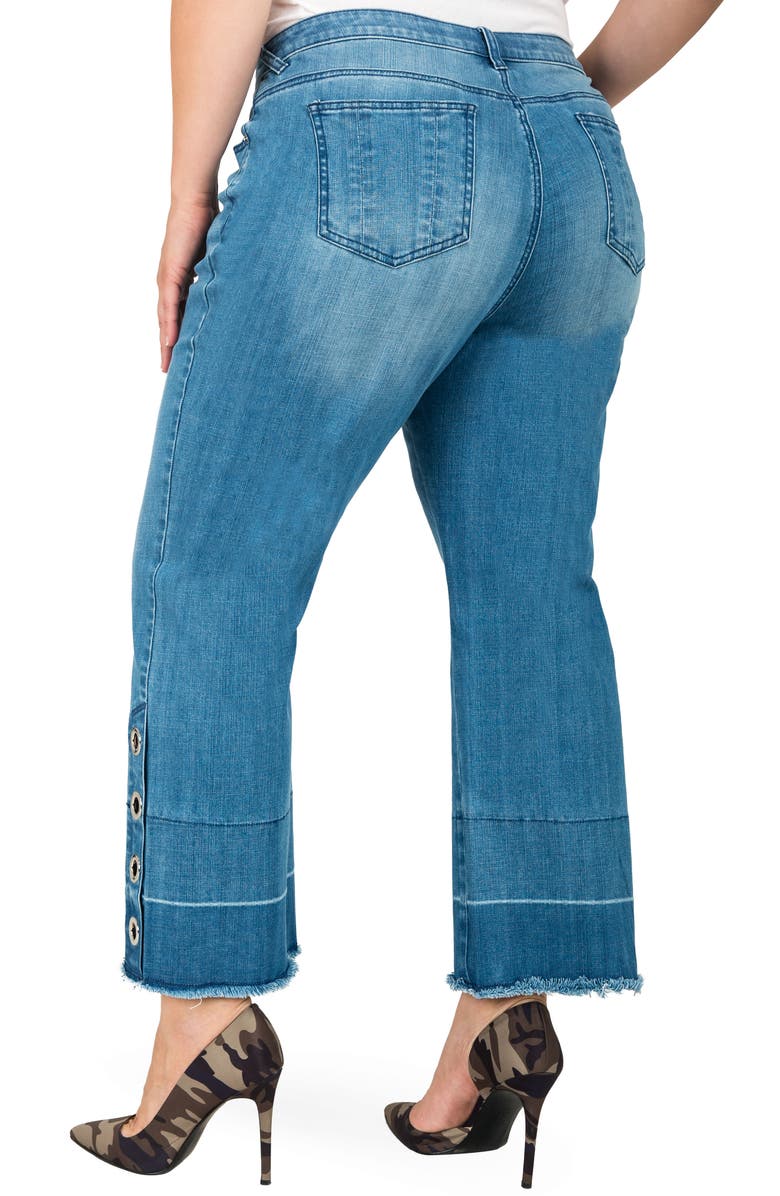 Standards & Practices Meryl Grommet Detail Wide Leg Jeans, Alternate, color, Blue