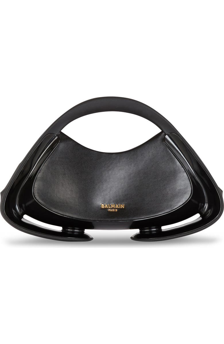 Balmain Medium Jolie Madame Faux Leather Top Handle Bag, Main, color,